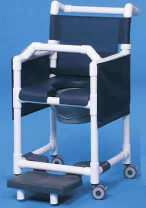 Picture of Commode / Shower Chair ipu® Fixed Arm PVC Frame Mesh Back 17-1/4 Inch Seat WidthSCC777G