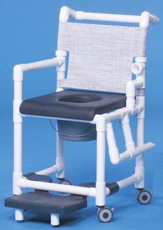 Picture of Commode / Shower Chair ipu® Drop Arm - Left PVC Frame Mesh Back 17-1/4 Inch Seat WidthSCC767G