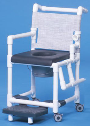 Picture of Commode / Shower Chair ipu® Drop Arm - Left PVC Frame Mesh Back 17-1/4 Inch Seat WidthSCC767G