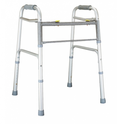 Picture of Bariatric Dual Release Folding Walker with Wheels Adjustable Height Lumex® Imperial Collection Aluminum Frame 600 lbs. Weight Capacity 33 to 40 Inch Height604070W-1