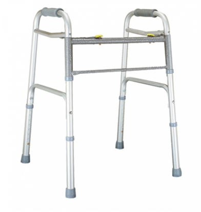 Picture of Bariatric Dual Release Folding Walker with Wheels Adjustable Height Lumex® Imperial Collection Aluminum Frame 600 lbs. Weight Capacity 33 to 40 Inch Height604070W-1