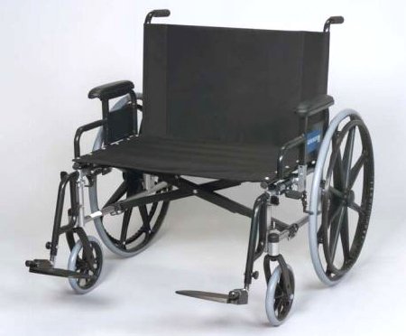 Picture of Bariatric Wheelchair Regency XL 2002 Full Length Arm Removable Arm Style Swing-Away Elevating Legrest Black Upholstery 28 Inch Seat Width 600 lbs. Weight Capacity5628-18-62-36-8