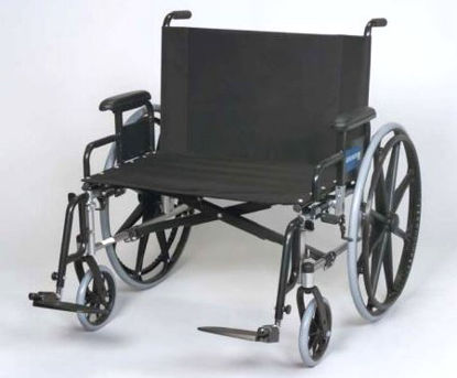 Picture of Bariatric Wheelchair Regency XL 2002 Full Length Arm Removable Arm Style Swing-Away Elevating Legrest Black Upholstery 28 Inch Seat Width 600 lbs. Weight Capacity5628-18-62-36-8