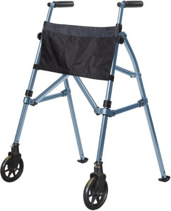Picture of Folding Walker with Wheels Adjustable Height EZ Fold-N-Go Aluminum Frame 400 lbs. Weight Capacity 32 to 38-1/2 Inch Height4300-CB
