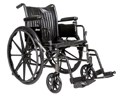 Picture of Wheelchair drive™ Cruiser II Dual Axle Desk Length Arm Flip Back / Removable Arm Style Swing-Away Footrest Black Upholstery 16 Inch Seat Width 250 lbs. Weight CapacityK216-SF