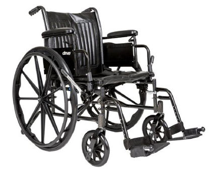 Picture of Wheelchair drive™ Cruiser II Dual Axle Desk Length Arm Flip Back / Removable Arm Style Swing-Away Footrest Black Upholstery 16 Inch Seat Width 250 lbs. Weight CapacityK216-SF
