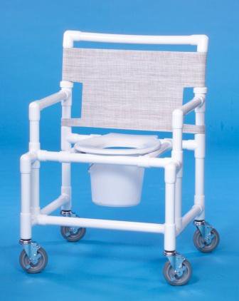 Picture of Commode / Shower Chair ipu® Fixed Arm PVC Frame Mesh Back 24 Inch Seat WidthSCC9250 OS
