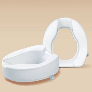 Picture of Raised Toilet Seat Patterson Medical 4 Inch Height White 420 lbs. Weight CapacityAA2114