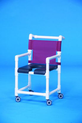 Picture of Shower Chair ipu® Fixed Arm PVC Frame Mesh Back 17-1/4 Inch Seat WidthSC717G