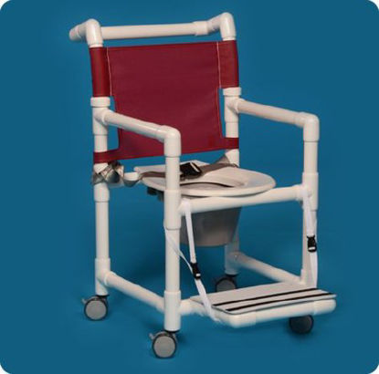 Picture of Commode / Shower Chair ipu® Fixed Arm PVC Frame Mesh Back 21 Inch Seat WidthESC-37 P