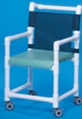 Picture of Shower Chair ipu® Fixed Arm PVC Frame Mesh Back 21 Inch Seat WidthSC710 G