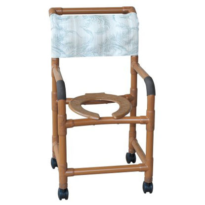 Picture of Shower Chair MJM International Fixed Arm PVC Frame Mesh Back 18 Inch Seat WidthWT118-3