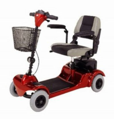 Picture of 4 Wheel Electric Scooter Mini-Coupe 250 lbs. Weight Capacity Red / BlueS549