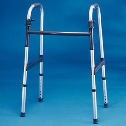 Picture of Dual Release Folding Walker Adjustable Height Invacare® PVC Frame 300 lbs. Weight Capacity 33 to 39 Inch Height562150