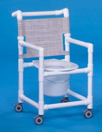 Picture of Commode / Shower Chair ipu® Fixed Arm PVC Frame Mesh Back 17-1/4 Inch Seat WidthSCC9150