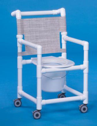 Picture of Commode / Shower Chair ipu® Fixed Arm PVC Frame Mesh Back 17-1/4 Inch Seat WidthSCC9150