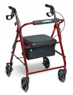 Picture of 4 Wheel Rollator Lumex® RJ4900 Red Lightweight Aluminum FrameRJ4900R