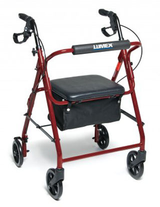 Picture of 4 Wheel Rollator Lumex® RJ4900 Red Lightweight Aluminum FrameRJ4900R