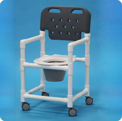 Picture of Commode / Shower Chair Economy Fixed Arm PVC Frame With BackrestESC 817 P B