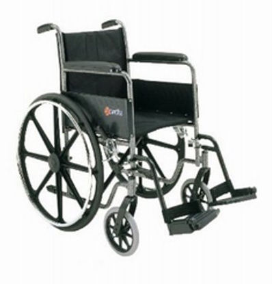 Picture of Wheelchair Dual Axle Full Length Arm Padded Arm Style Black Upholstery 18 Inch Seat Width 250 lbs. Weight CapacityN211AMFZMU