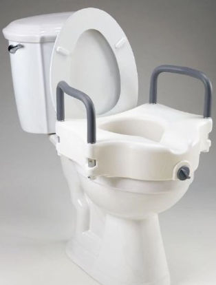 Picture of Raised Toilet Seat with Arms homecraft 4-1/2 Inch Height White 300 lbs. Weight Capacity081610831