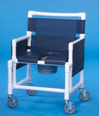 Picture of Commode / Shower Chair ipu® Fixed Arm PVC Frame Mesh Back 24 Inch Seat WidthSCC 750 OSN-SILVERADO