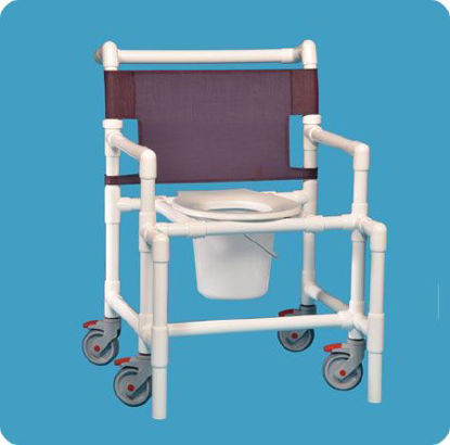 Picture of Commode / Shower Chair ipu® Fixed Arm PVC Frame Mesh Back 28 Inch Seat WidthKD SCC9250 OS
