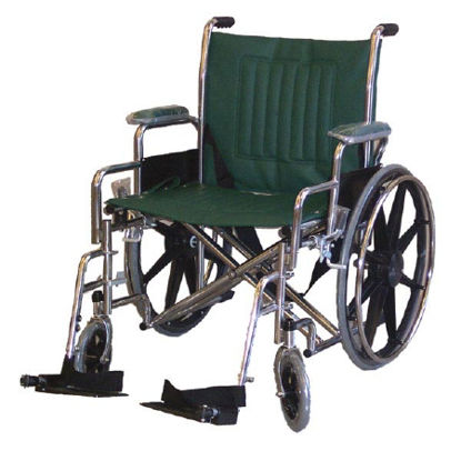 Picture of MRI Non-Magnetic Wheelchair Full Length Arm Padded Arm Style Swing-Away Footrest Forest Green Upholstery 20 Inch Seat Width 250 lbs. Weight CapacityWC20