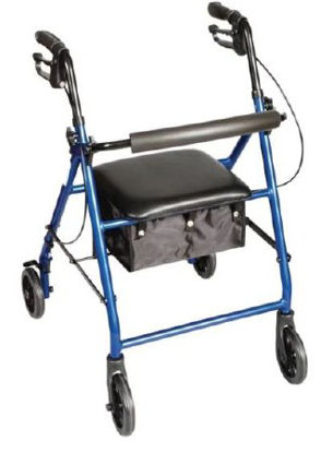 Picture of 4 Wheel Rollator Carex® Classics Blue Adjustable Height Aluminum Frame081594639