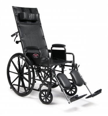 Picture of Reclining Wheelchair Advantage® Desk Length Arm Removable Arm Style Black Upholstery 18 Inch Seat Width 300 lbs. Weight Capacity3K010130