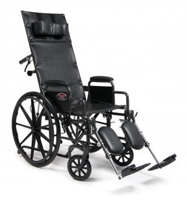Picture of Reclining Wheelchair Advantage® Desk Length Arm Removable Arm Style Black Upholstery 18 Inch Seat Width 300 lbs. Weight Capacity3K010130