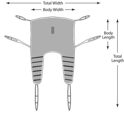 Picture of Easy Lifting Sling Lumex® Surelift® 6 Point Height Adjustable Straps 2X-Large 600 lbs. Weight CapacityUP894