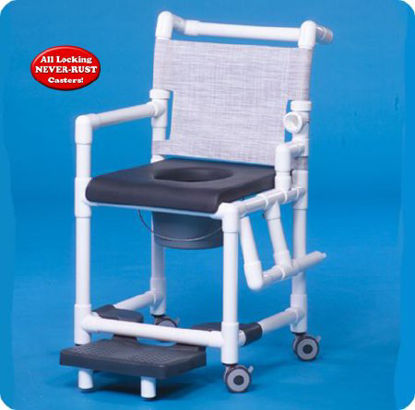 Picture of Commode / Shower Chair ipu® Drop Arm - Left PVC Frame Mesh BackSCC767