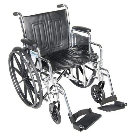 Picture of Wheelchair drive™ ChromeSport Dual Axle Desk Length Arm Removable Padded Arm Style Swing-Away Footrest Black Upholstery 18 Inch Seat Width 300 lbs. Weight CapacityCS18DDA-SF