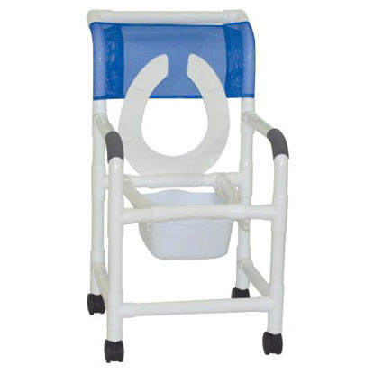 Picture of Shower Chair MJM International Push Handle PVC Frame Mesh Back118-3-FLS-SQ-PAIL