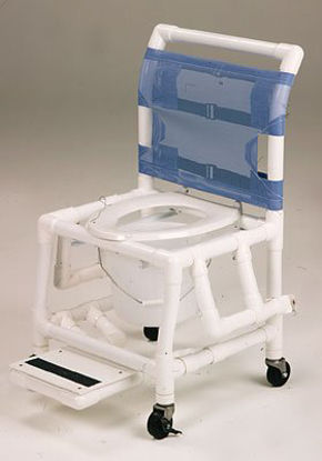 Picture of Commode / Shower Chair Healthline® Deluxe Without Arms PVC Frame With Backrest 18 Inch Seat Width77262