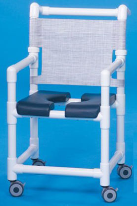 Picture of Shower Chair ipu® Fixed Arm PVC Frame Mesh Back 17-1/4 Inch Seat WidthSC719G