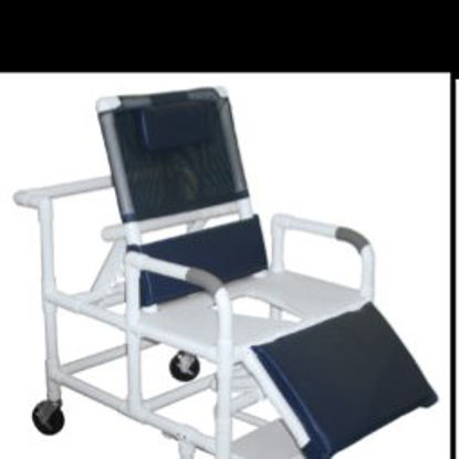 Picture of Reclining Shower Chair Lumex® Drop Arm PVC Frame Reclining Back 20 Inch Seat Width Internal / 24 Inch Seat Width External89330