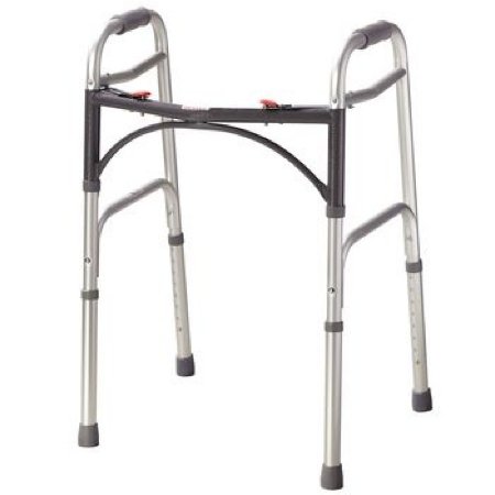 Picture of Dual Release Folding Walker Adjustable Height Aluminum Frame 300 lbs. Weight Capacity 28-3/4 to 38-1/2 Inch Height081502384