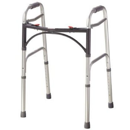 Picture of Dual Release Folding Walker Adjustable Height Aluminum Frame 300 lbs. Weight Capacity 28-3/4 to 38-1/2 Inch Height081502384