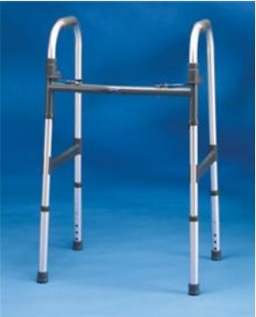 Picture of Dual Release Folding Walker Paddle Type Invacare® Aluminum Frame 300 lbs. Weight Capacity 32 to 39 Inch Height79201