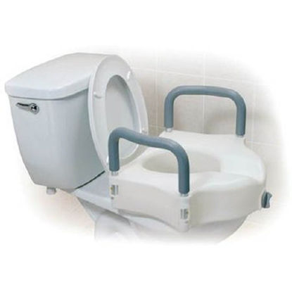 Picture of Raised Toilet Seat with Arms 5 Inch Height White 300 lbs. Weight Capacity557737