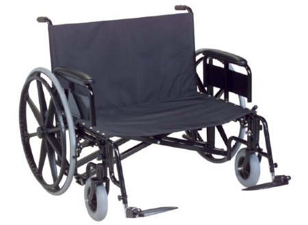 Picture of Bariatric Reclining Wheelchair Regency XL 2000 Heavy Duty Full Length Arm Removable Arm Style Swing-Away Elevating Legrest Black Upholstery 24 Inch Seat Width 700 lbs. Weight Capacity67241850R