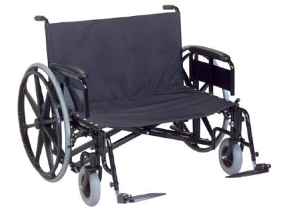Picture of Bariatric Reclining Wheelchair Regency XL 2000 Heavy Duty Full Length Arm Removable Arm Style Swing-Away Elevating Legrest Black Upholstery 24 Inch Seat Width 700 lbs. Weight Capacity67241850R