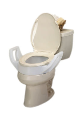 Picture of Raised Toilet Seat with Arms Lock-On™ 5 Inch Height White 300 lbs. Weight Capacity43-2555