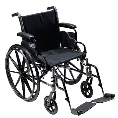 Picture of Lightweight Wheelchair drive™ Cruiser III Dual Axle Desk Length Arm Removable Arm Style Elevating Legrest Black Upholstery 20 Inch Seat Width 350 lbs. Weight Capacity565467