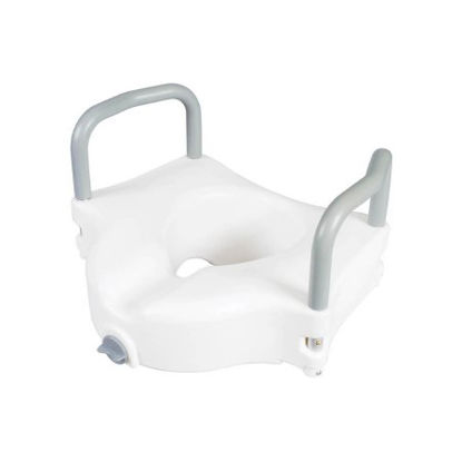 Picture of Raised Toilet Seat with Arms Classics 4-1/2 Inch Height White 300 lbs. Weight CapacityFGB31877 0000