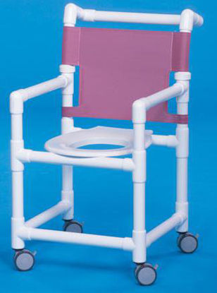 Picture of Shower Chair Select Fixed Arm PVC Frame Mesh Back 18 Inch Seat WidthESC-20
