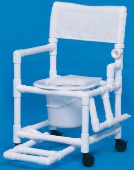 Picture of Commode / Shower Chair Standard Fixed Arm PVC Frame Mesh Back 17-1/4 Inch Seat WidthVL SC17 P TEAL