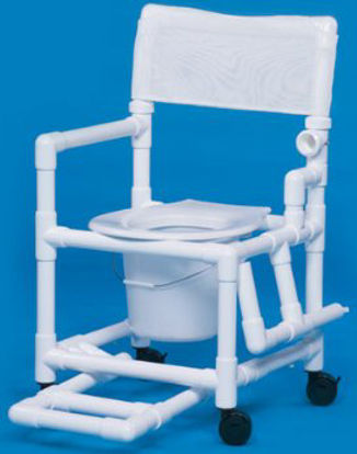 Picture of Commode / Shower Chair Standard Fixed Arm PVC Frame Mesh Back 17-1/4 Inch Seat WidthVL SC17 P TEAL